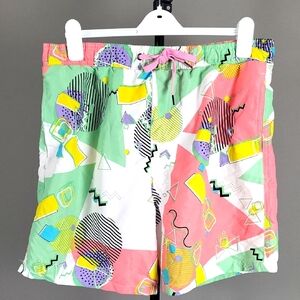 Surf Society Men's Swim Trunks, 80's/90's, Save By The Bell, Retro Style,Size XL